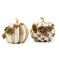Mocha Check Floral Garland Pumpkin by MacKenzie-Childs