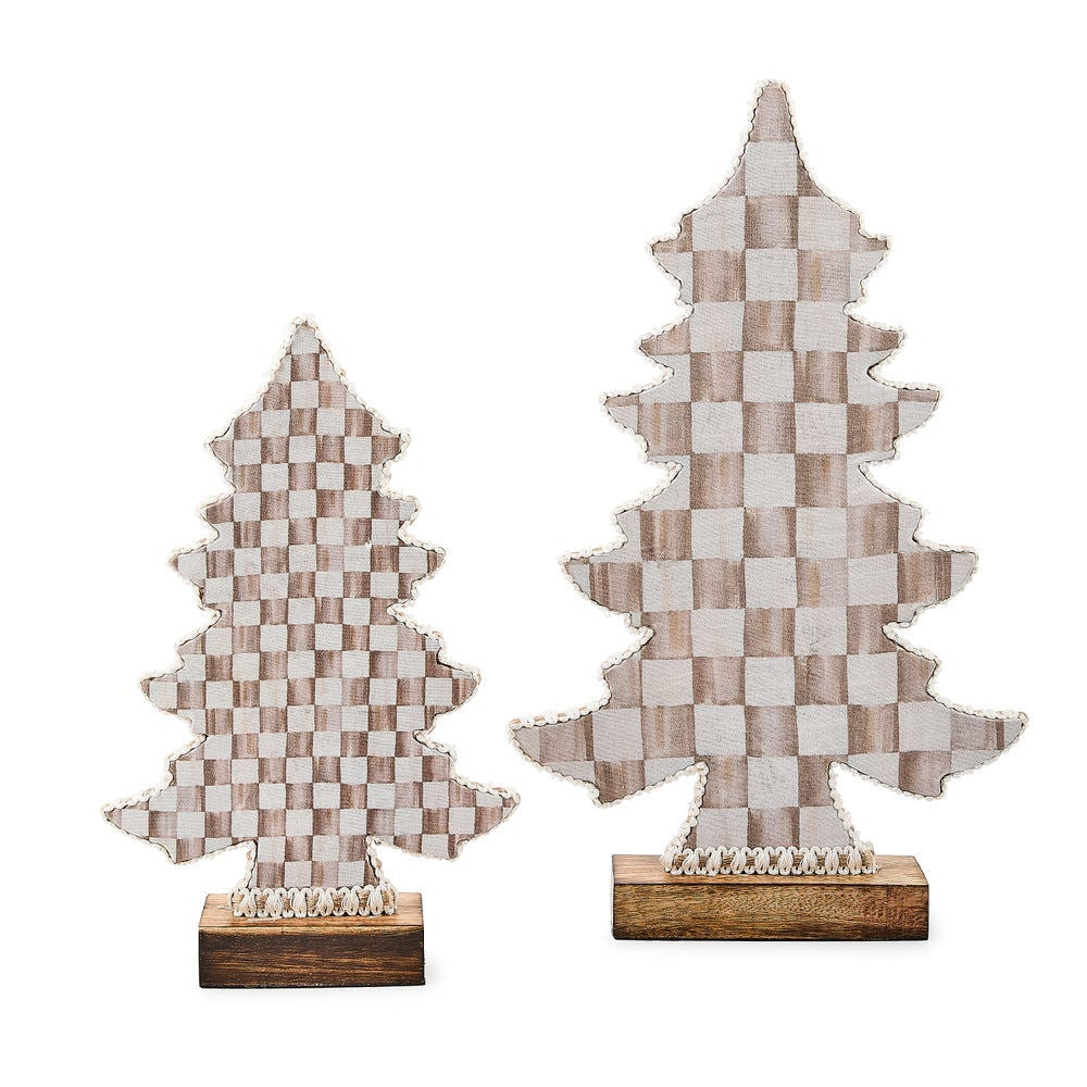 Mocha Check Forest Trees, Set of 2