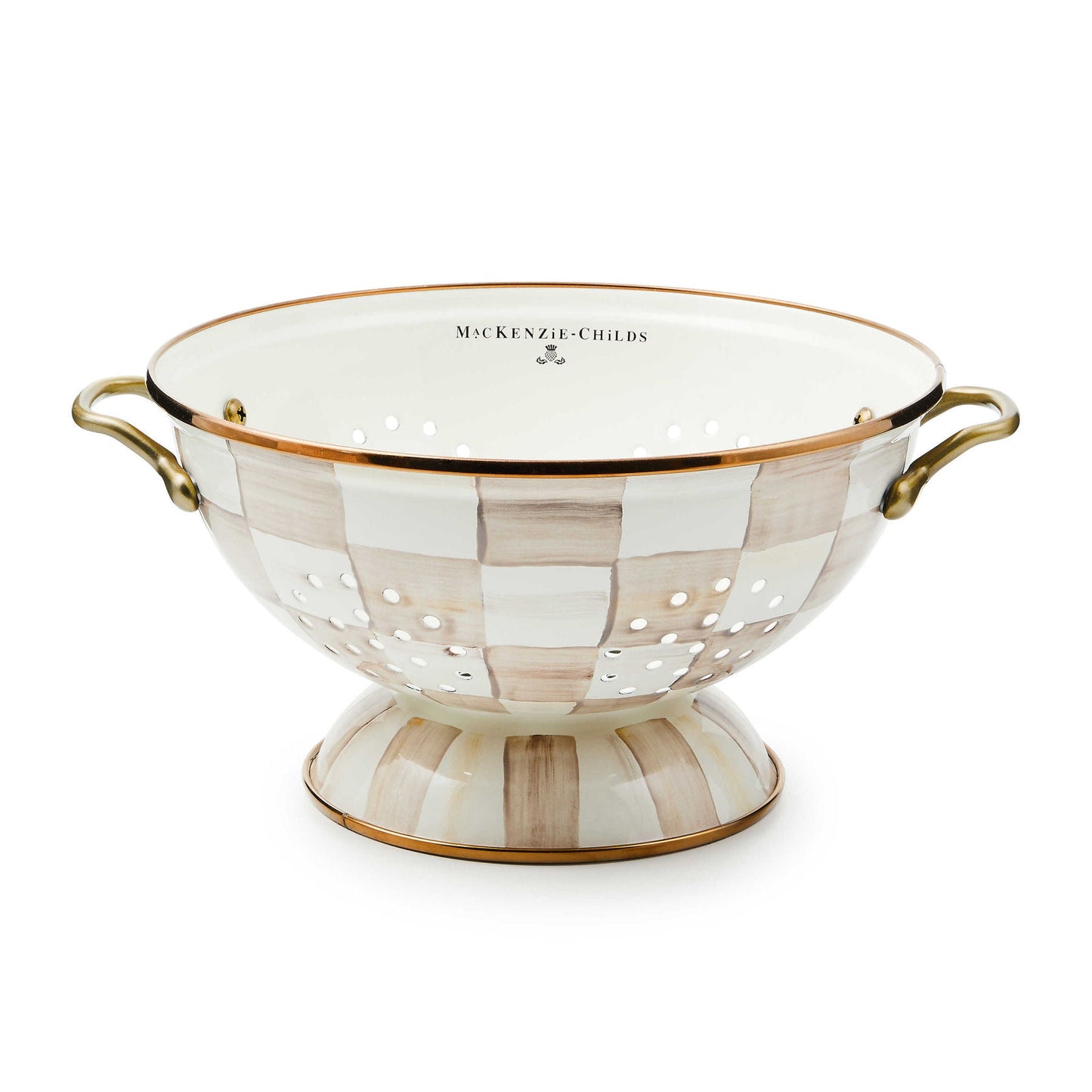 Mocha Check Large Colander MacKenzie-Childs Europe – |VESIMI Design|
