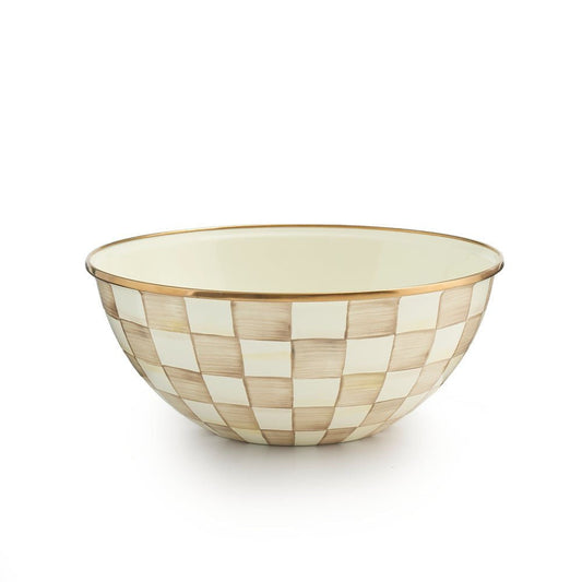 Mocha Check Large Everyday Bowl - |VESIMI Design|