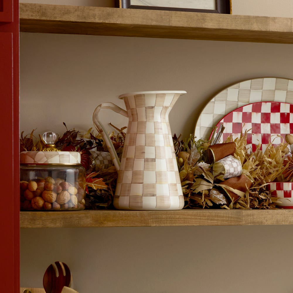 Mocha Check Large Practical Pitcher