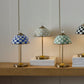 Mocha Check LED Rechargeable Dome Table Lamp by MacKenzie-Childs