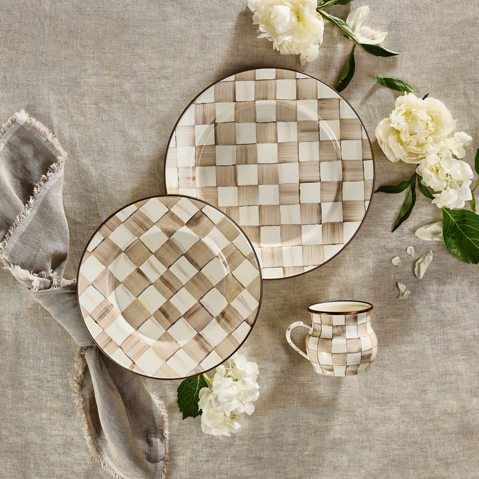 Mocha Check Mug by MacKenzie - Childs - |VESIMI Design|