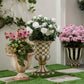 Mokka geruite urn op voet / speciale bestelling