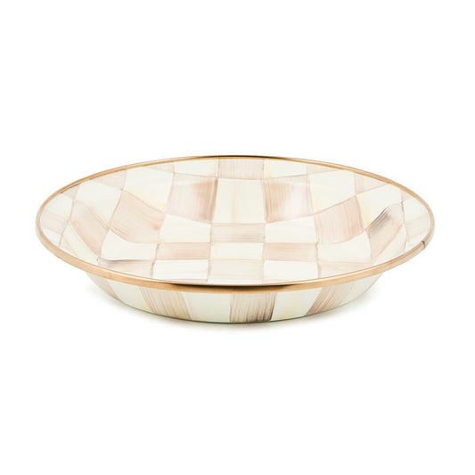 MacKenzie-Childs Mocha Check Enamel Pie Plate