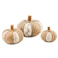 Mocha Check Rattan Pumpkins, Set of 3