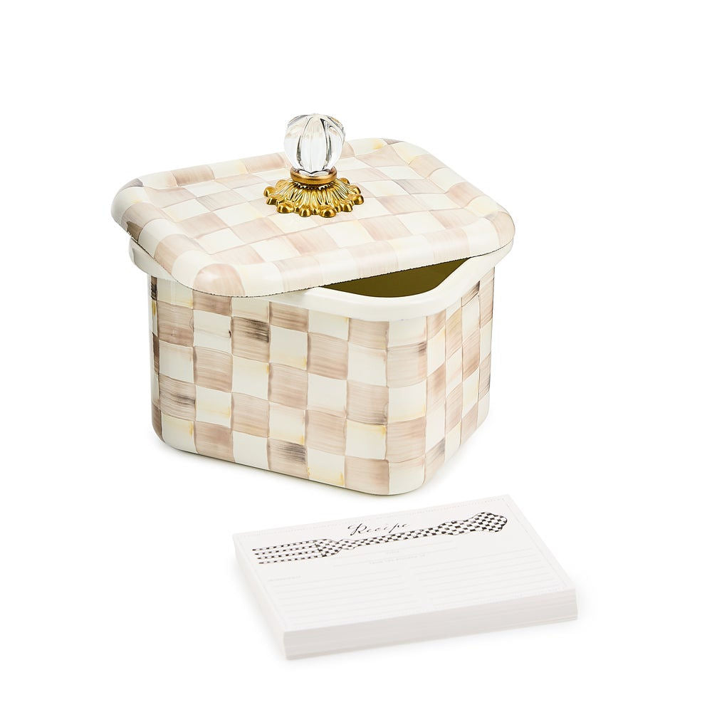 Mocha Check Recipe Box by MacKenzie-Childs