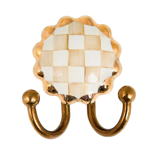 Mocha Check Round Hook by MacKenzie-Childs