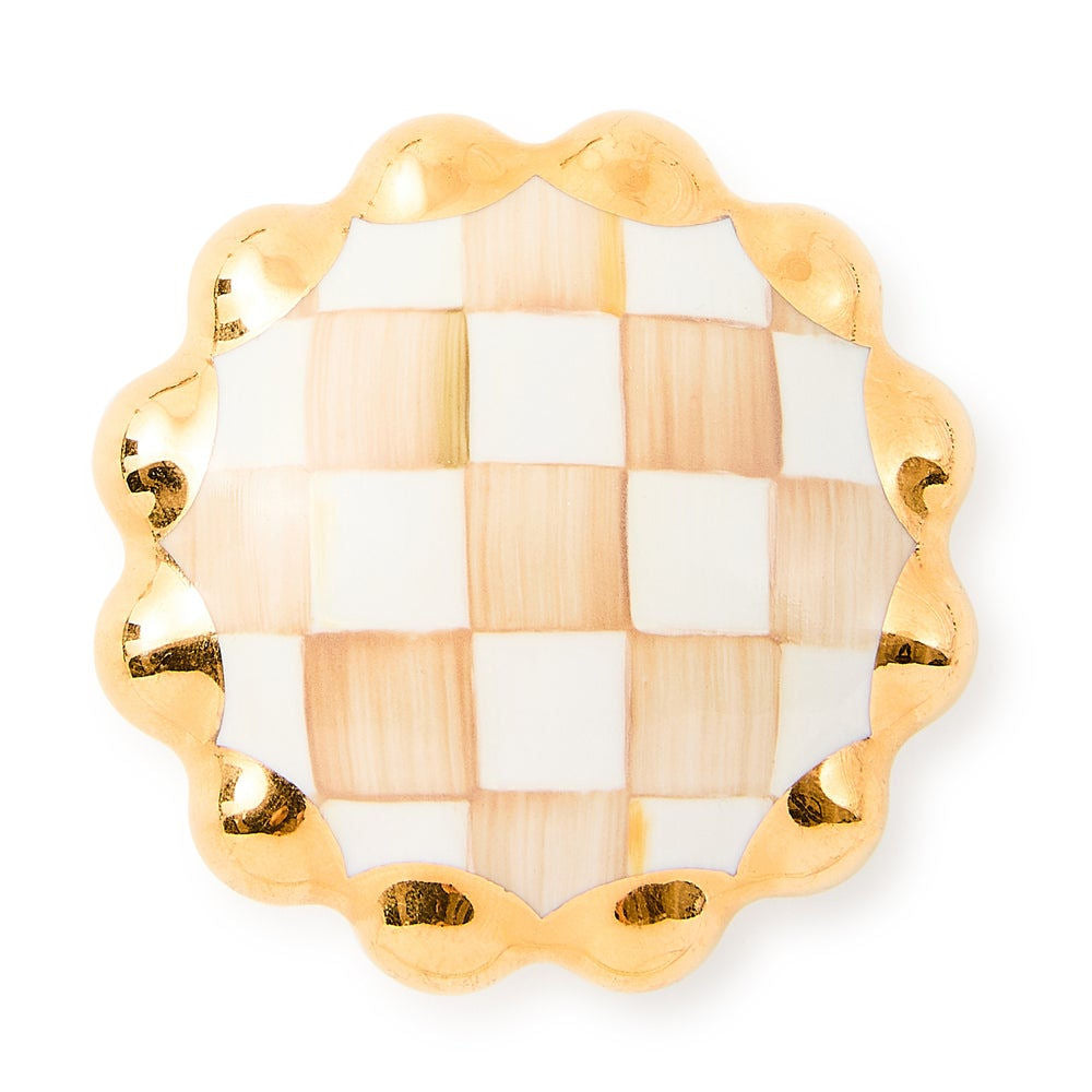 Mocha Check Round Knob by MacKenzie-Childs