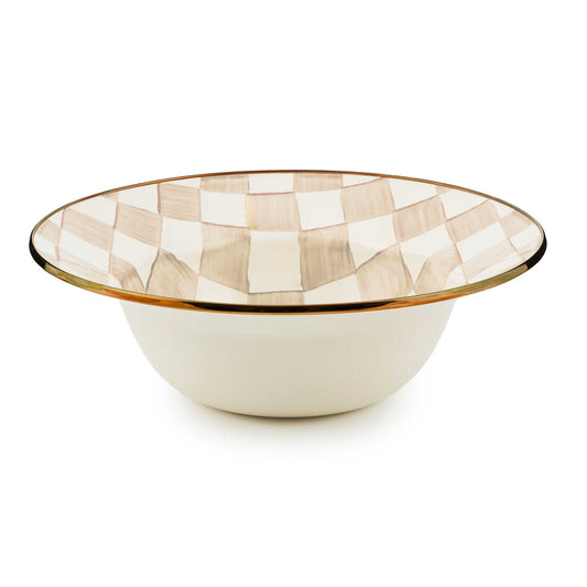 Mocha Check Serving Bowl by MacKenzie - Childs - |VESIMI Design| Luxury Bathrooms and Home Decor