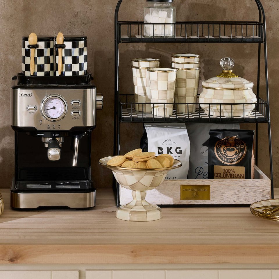 Mocha Check Small Compote by MacKenzie - Childs - |VESIMI Design|