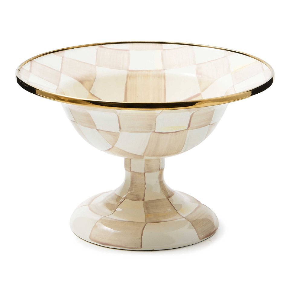 Mocha Check Small Compote by MacKenzie - Childs - |VESIMI Design|