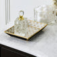 Mocha Check Small Glass Vanity Tray