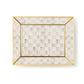 Mocha Check Small Glass Vanity Tray