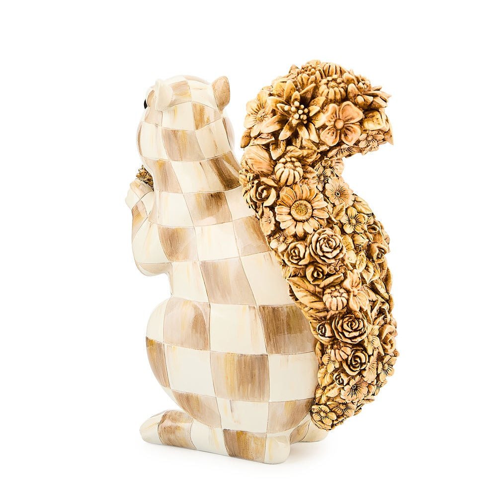 Mocha Check Squirrel Figurine MacKenzie-Childs