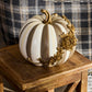 Mocha Stripe Floral Garland Pumpkin by MacKenzie-Childs