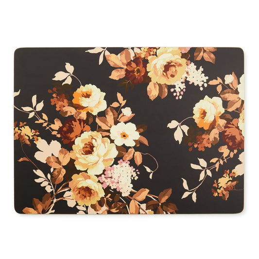Mocha Wild Rose Cork Back Placemats, Set of 4 by MacKenzie-Childs