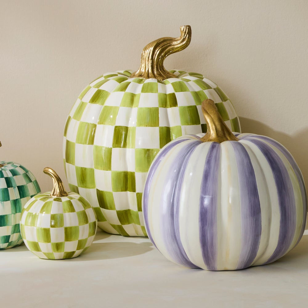 Moss Check Large Pumpkin by MacKenzie-Childs