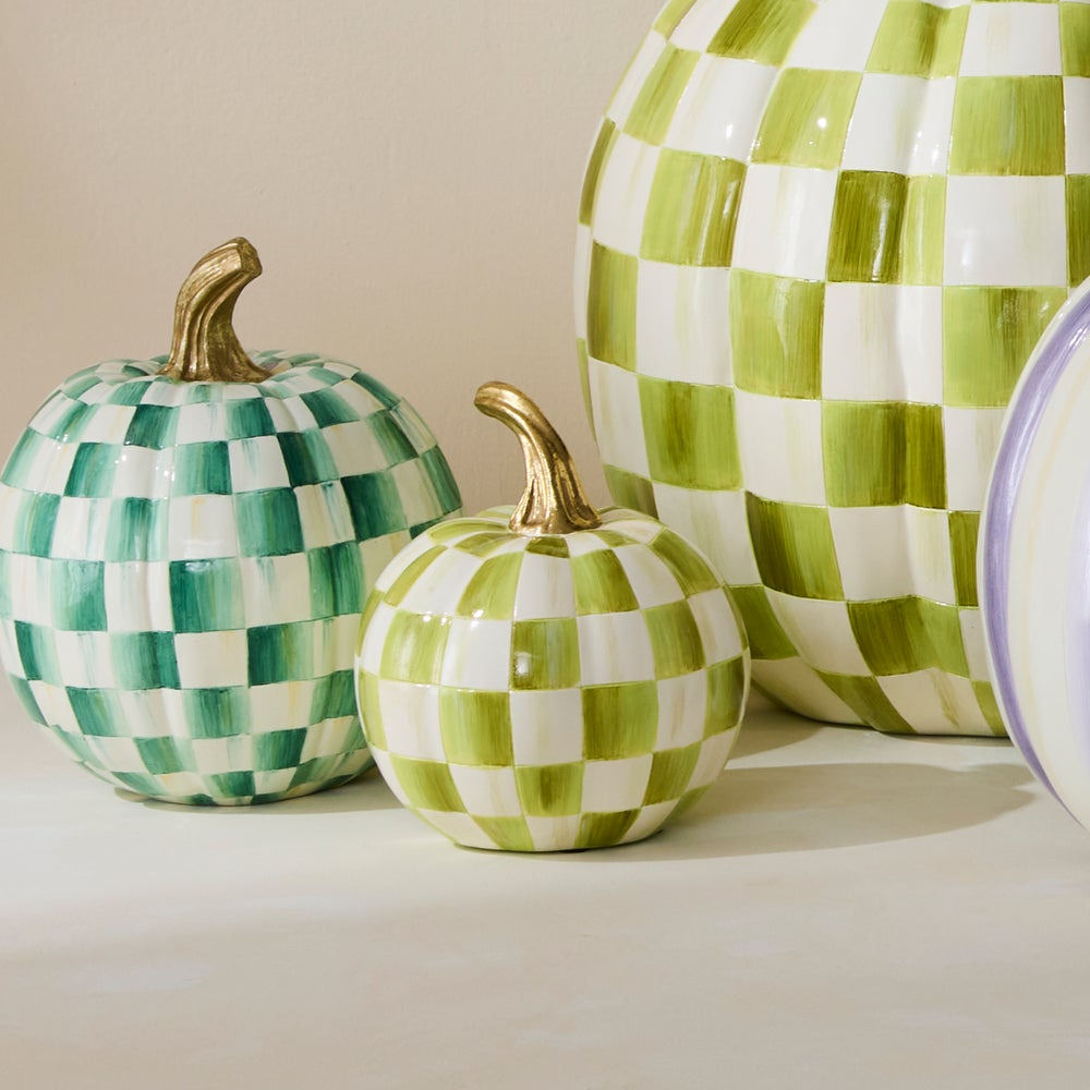 Moss Check Mini Pumpkin by MacKenzie-Childs