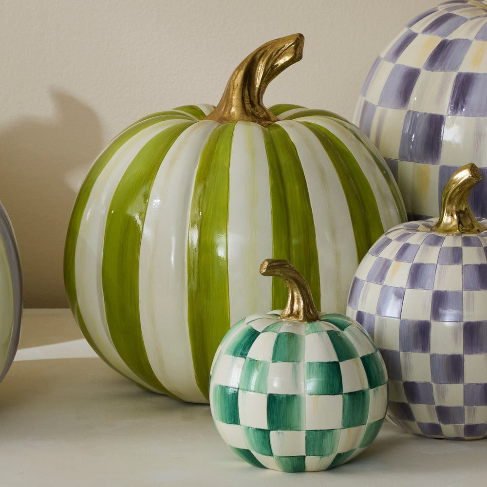 Moss Stripe Medium Pumpkin by MacKenzie-Childs