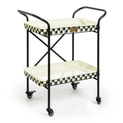 Mackenzie-Childs Courtly Check Enamel 2-Tier Kitchen Cart