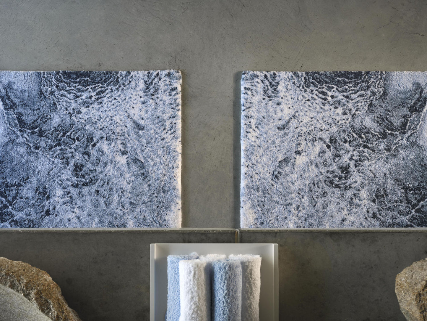 Luxury Blue Egyptian Cotton Bathroom Rug NAZARÉ by Abyss & Habidecor