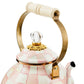 New Rosy Check Enamel Tea Kettle 2.84L - |VESIMI Design| Luxury Bathrooms and Home Decor