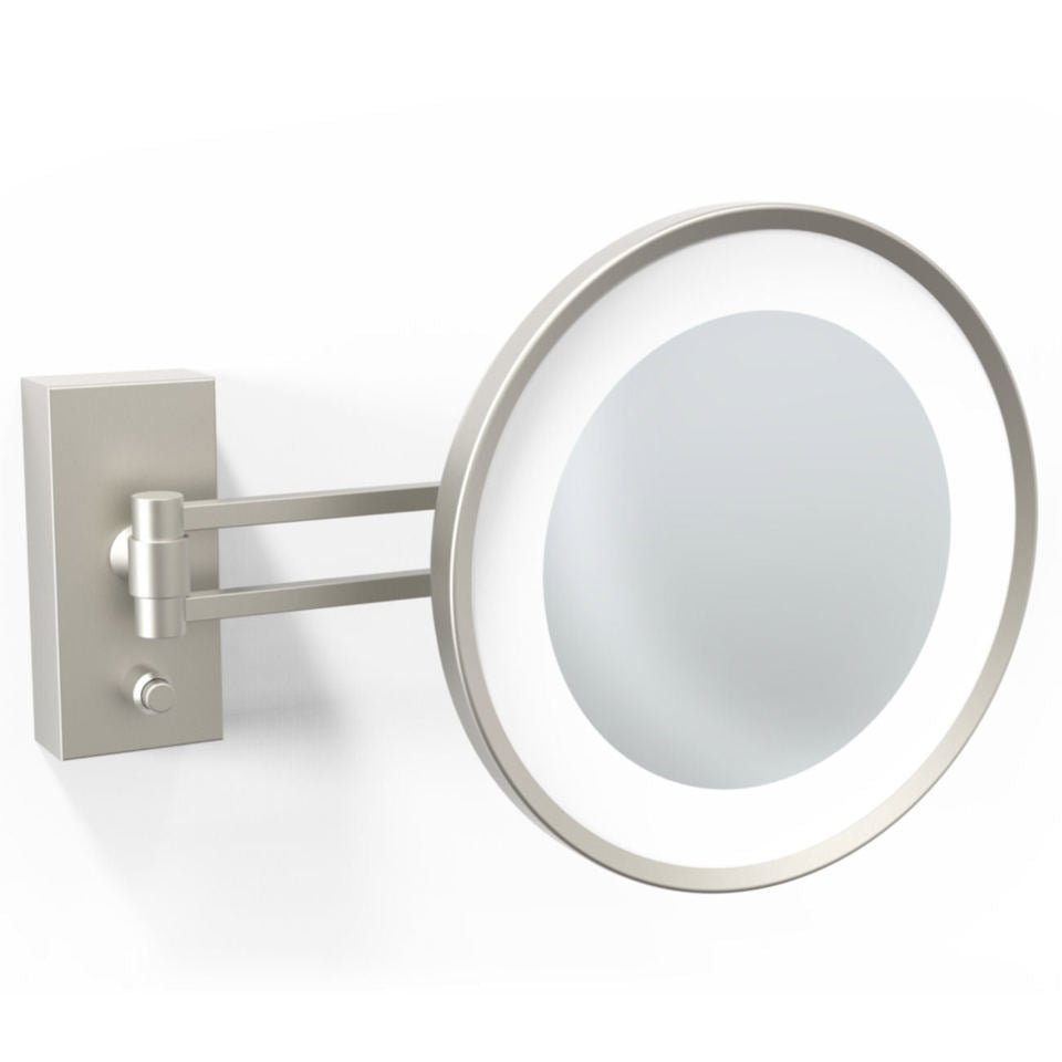 Nickel Satined Wall - mounted Cosmetic Mirror by Decor Walther - |VESIMI Design|
