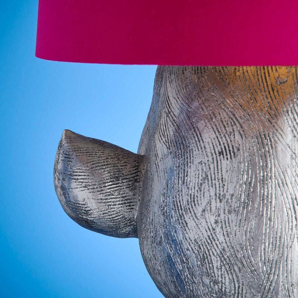 Large Floor Lamp Hiding Rabbit, Silver/Pink