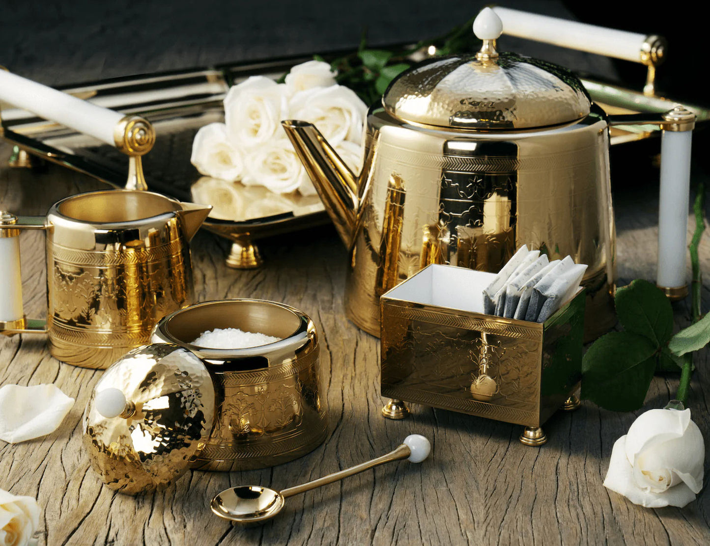 Palace Gold Tea Set - Tea Pot by Michael Aram