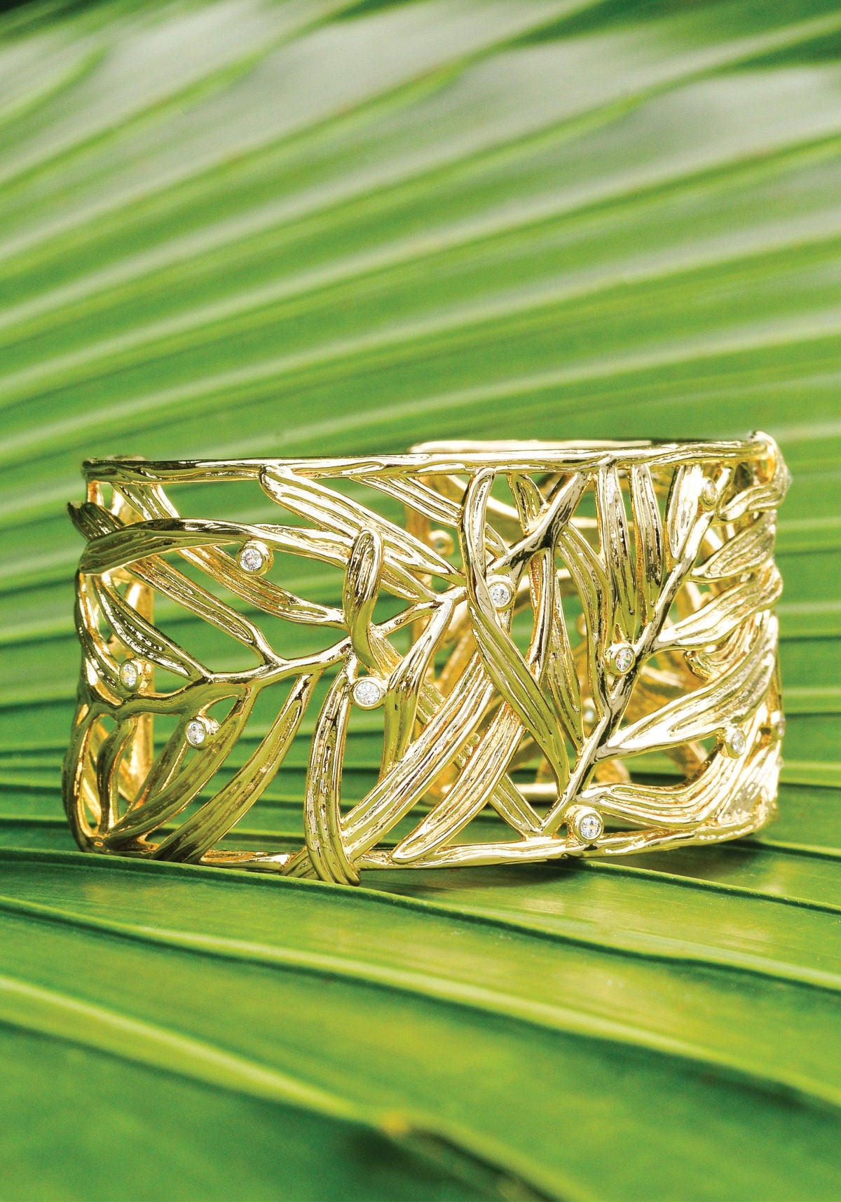 Palm Leaves Cuff by Anabel Aram