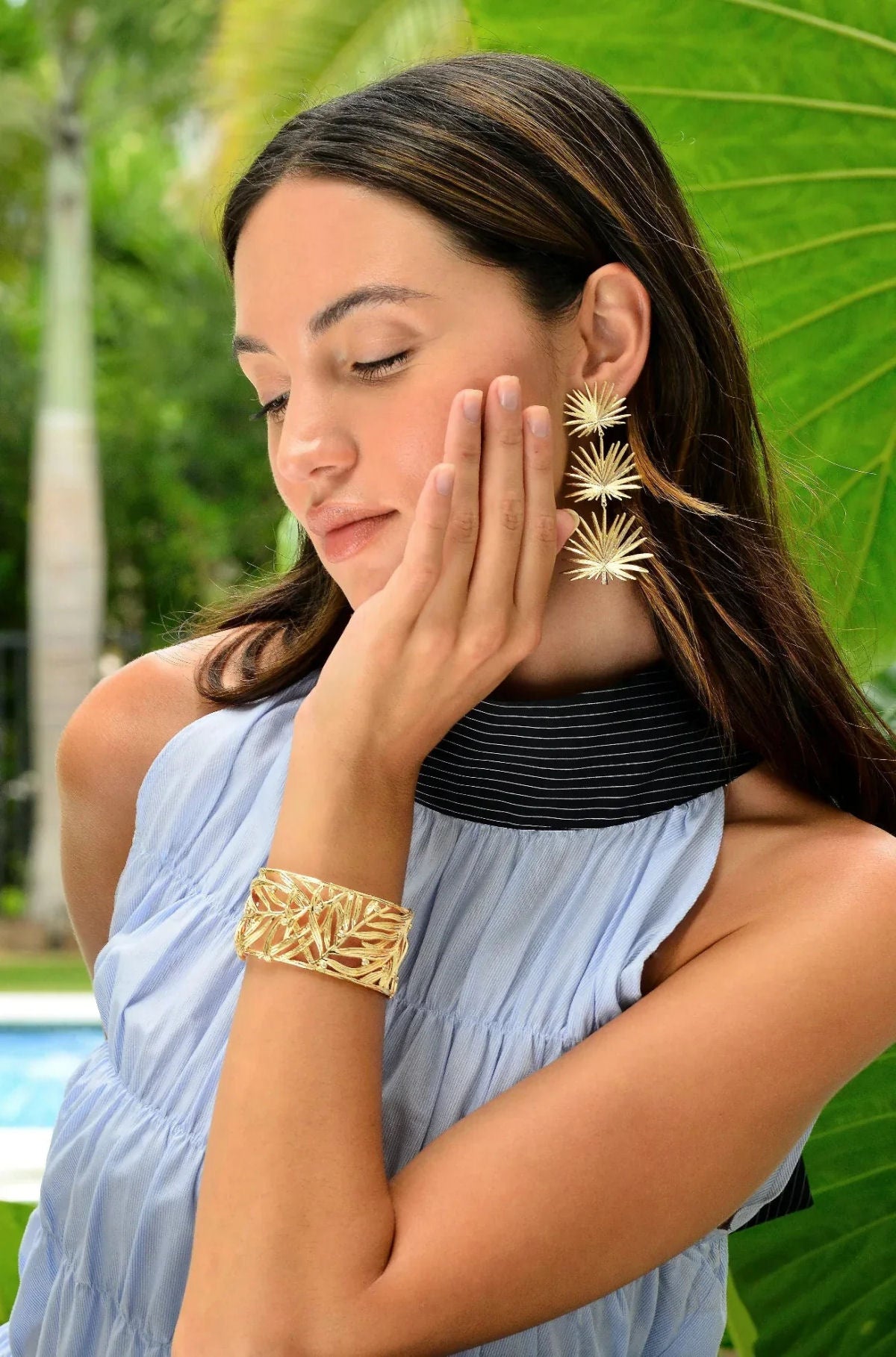 Palm Leaves Cuff by Anabel Aram