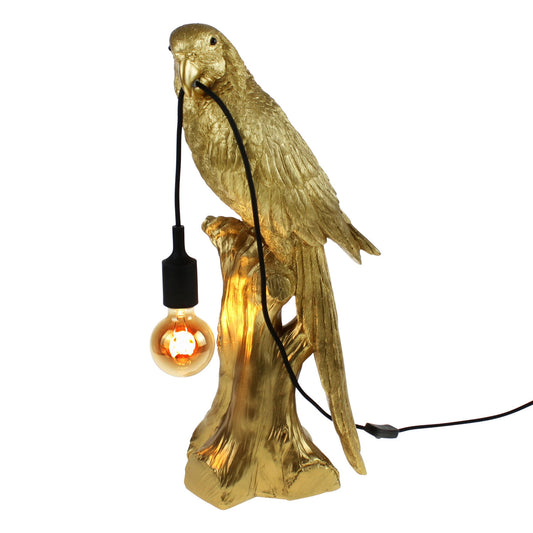 Antique Gold Table Lamp Parrot Timmy