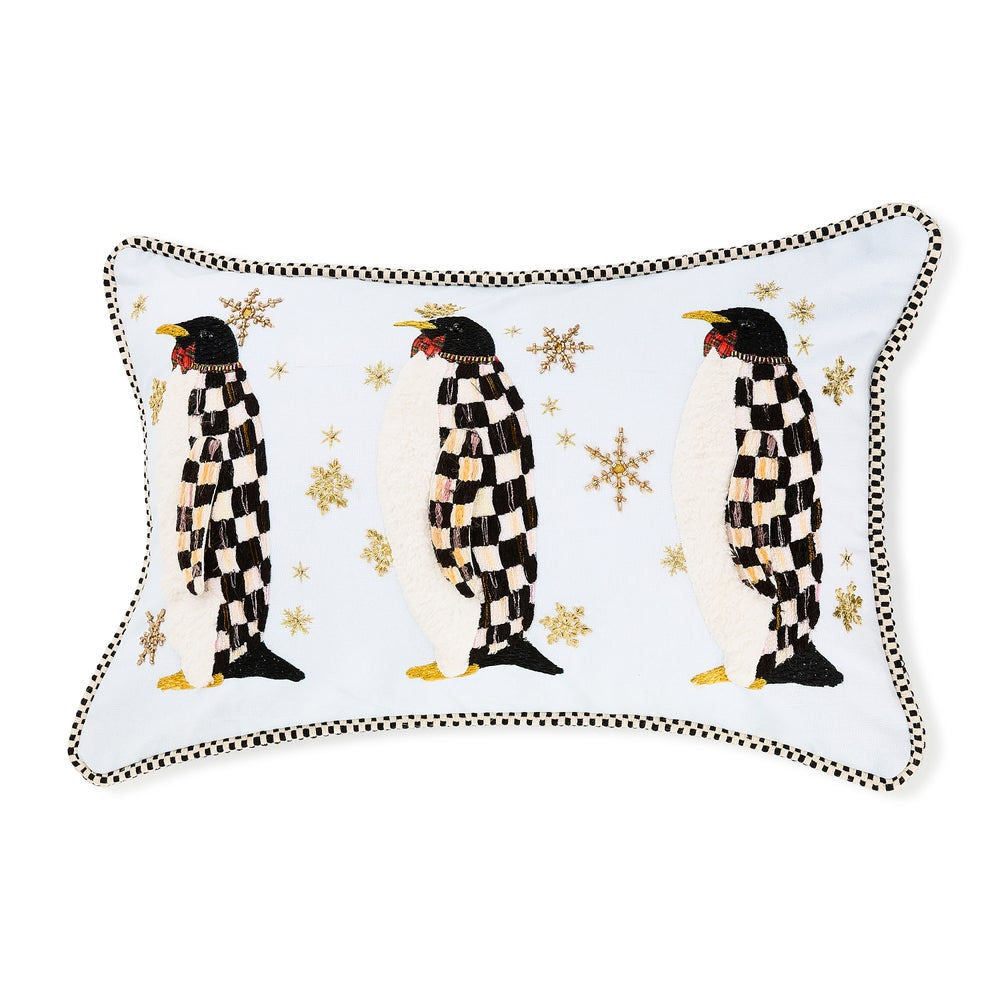 Penguin Parade Throw Pillow MacKenzie-Childs Christmas
