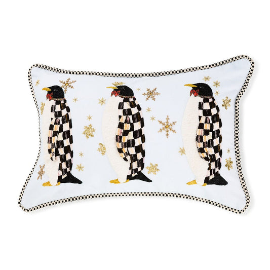 Penguin Parade Throw Pillow MacKenzie-Childs Christmas