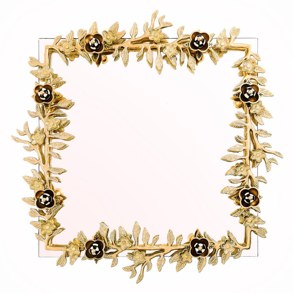 Petal Square Gold Wall Mirror