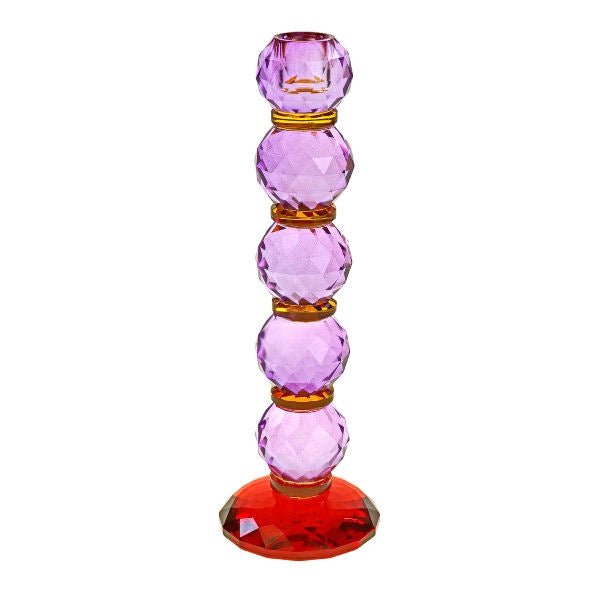 Pink/Red Fancy Christmas Crystal Glass Candle Holder - |VESIMI Design| Luxury Bathrooms and Home Decor