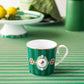 Pip Studio Small Love Birds Medallion Stripes Emerald Green Gift Box - 2 Mugs Set
