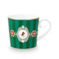 Pip Studio Small Love Birds Medallion Stripes Emerald Green Gift Box - 2 Mugs Set