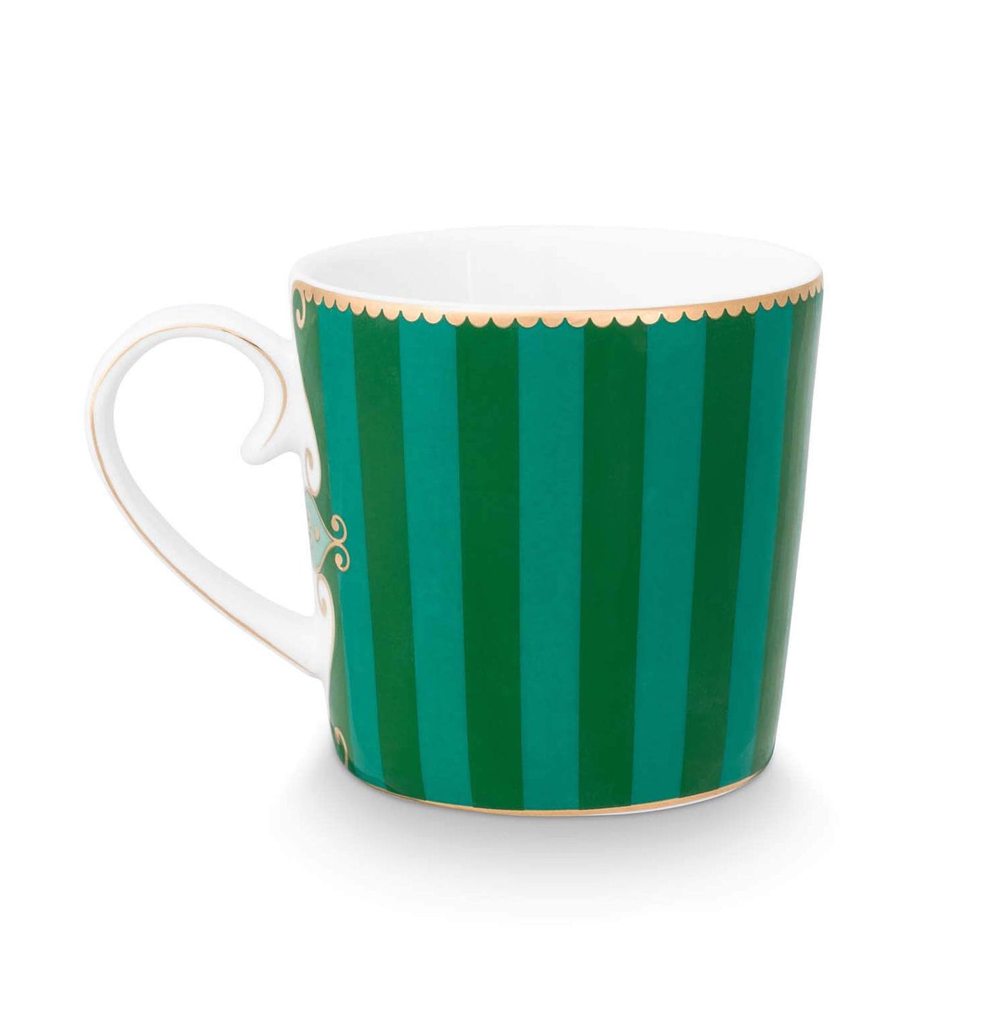 Pip Studio Small Love Birds Medallion Stripes Emerald Green Gift Box - 2 Mugs Set