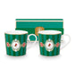 Pip Studio Small Love Birds Medallion Stripes Emerald Green Gift Box - 2 Mugs Set