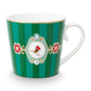 Pip Studio Large Love Birds Medallion Stripes Emerald Green Gift Box - 2 Mugs Set