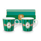 Pip Studio Large Love Birds Medallion Stripes Emerald Green Gift Box - 2 Mugs Set