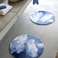 White & Powder Blue Egyptian Cotton Bath Mat Walker by Abyss & Habidecor