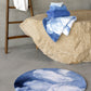 White & Powder Blue Egyptian Cotton Bath Mat Walker by Abyss & Habidecor