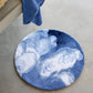 White & Powder Blue Egyptian Cotton Bath Mat Walker by Abyss & Habidecor