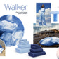 White & Powder Blue Egyptian Cotton Bath Mat Walker by Abyss & Habidecor