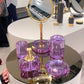 Shiny Gold Liquid Soap Glass Dispenser | Violet