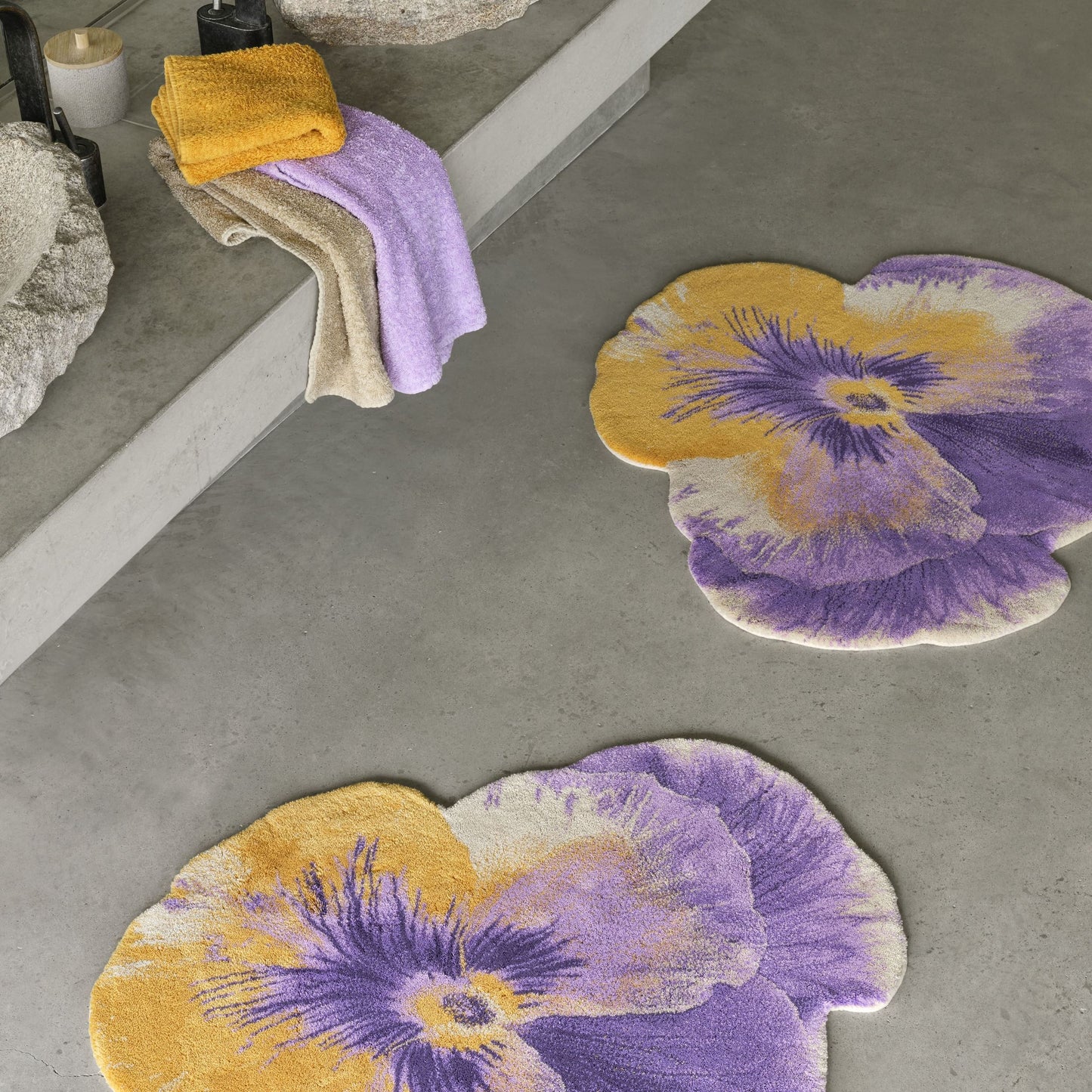Stunning Purple Egyptian Cotton Bath Mat PANSY by Abyss & Habidecor