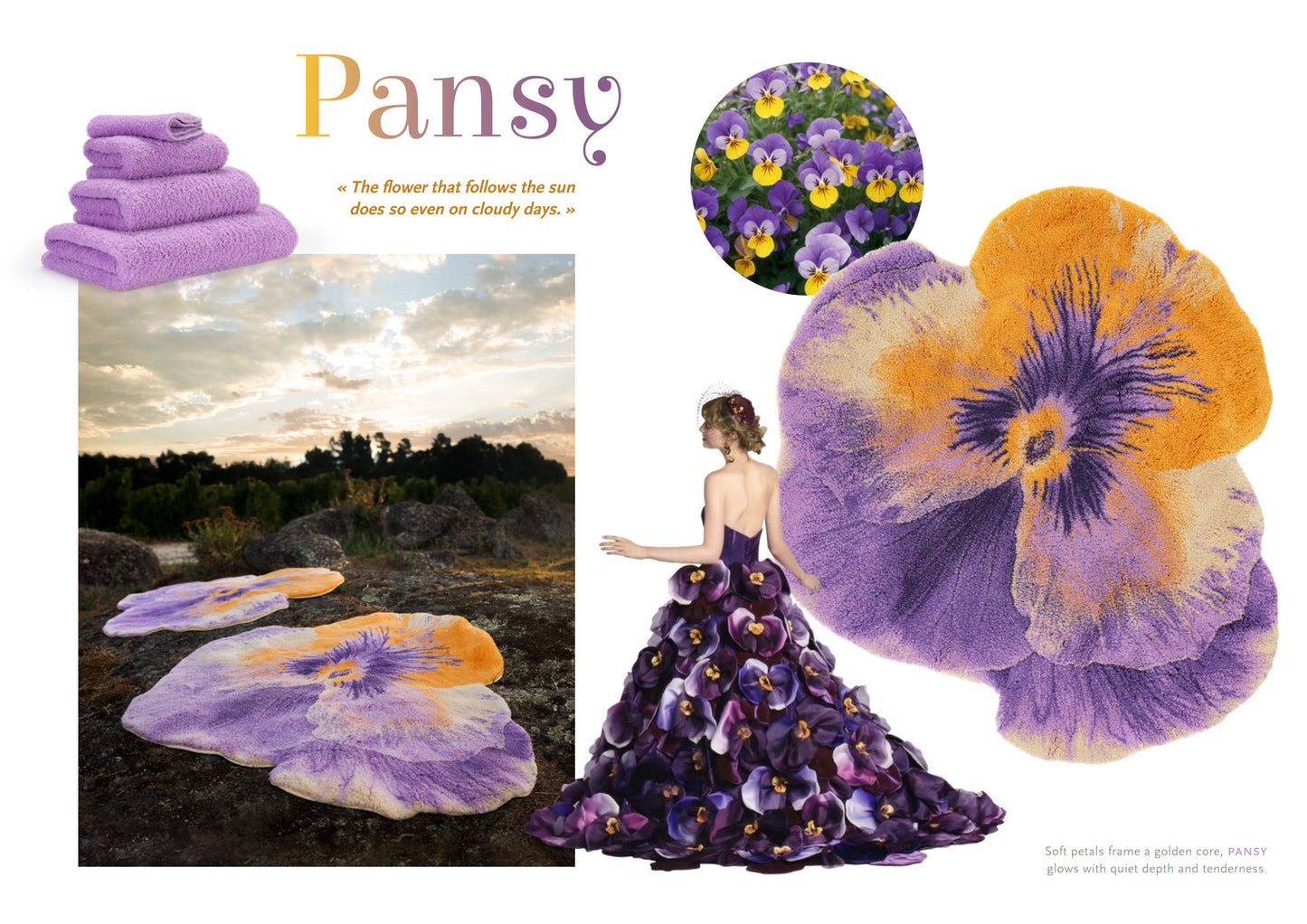 Stunning Purple Egyptian Cotton Bath Mat PANSY by Abyss & Habidecor